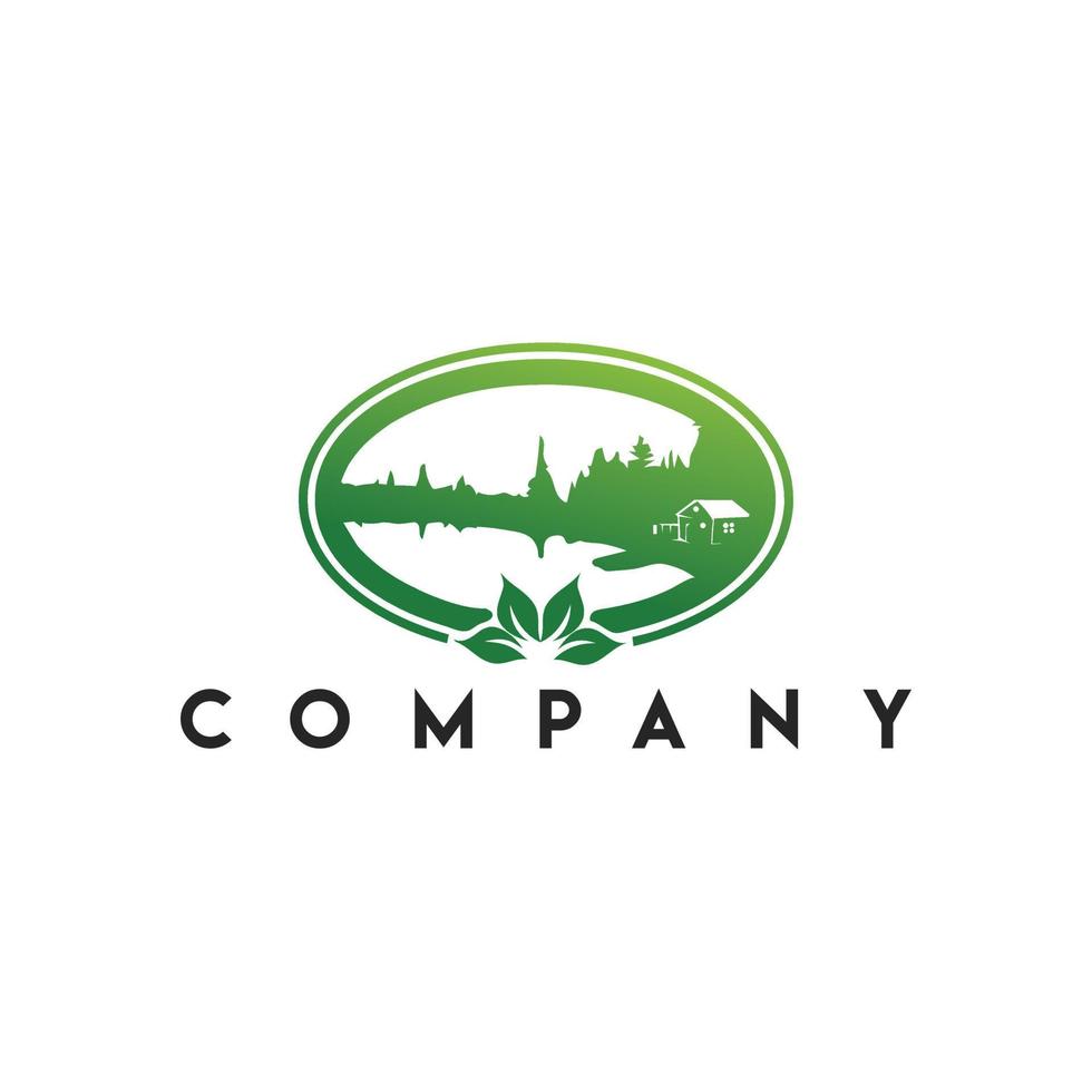 Camp Lake Logo, Vacation rental logo design, outdoor logo vector