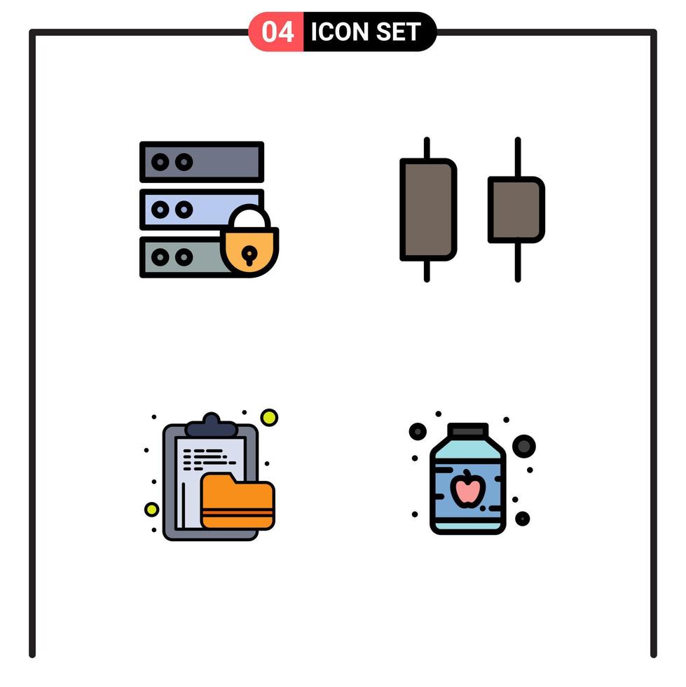 4 iconos creativos signos y símbolos modernos de elementos de diseño de vector editables de carpeta horizontal de documento de dispositivo