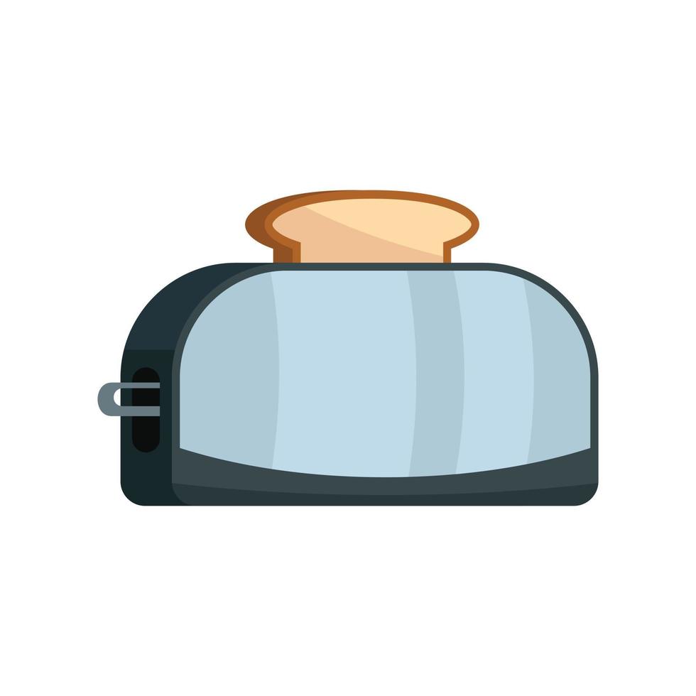 Metal toaster icon, flat style vector