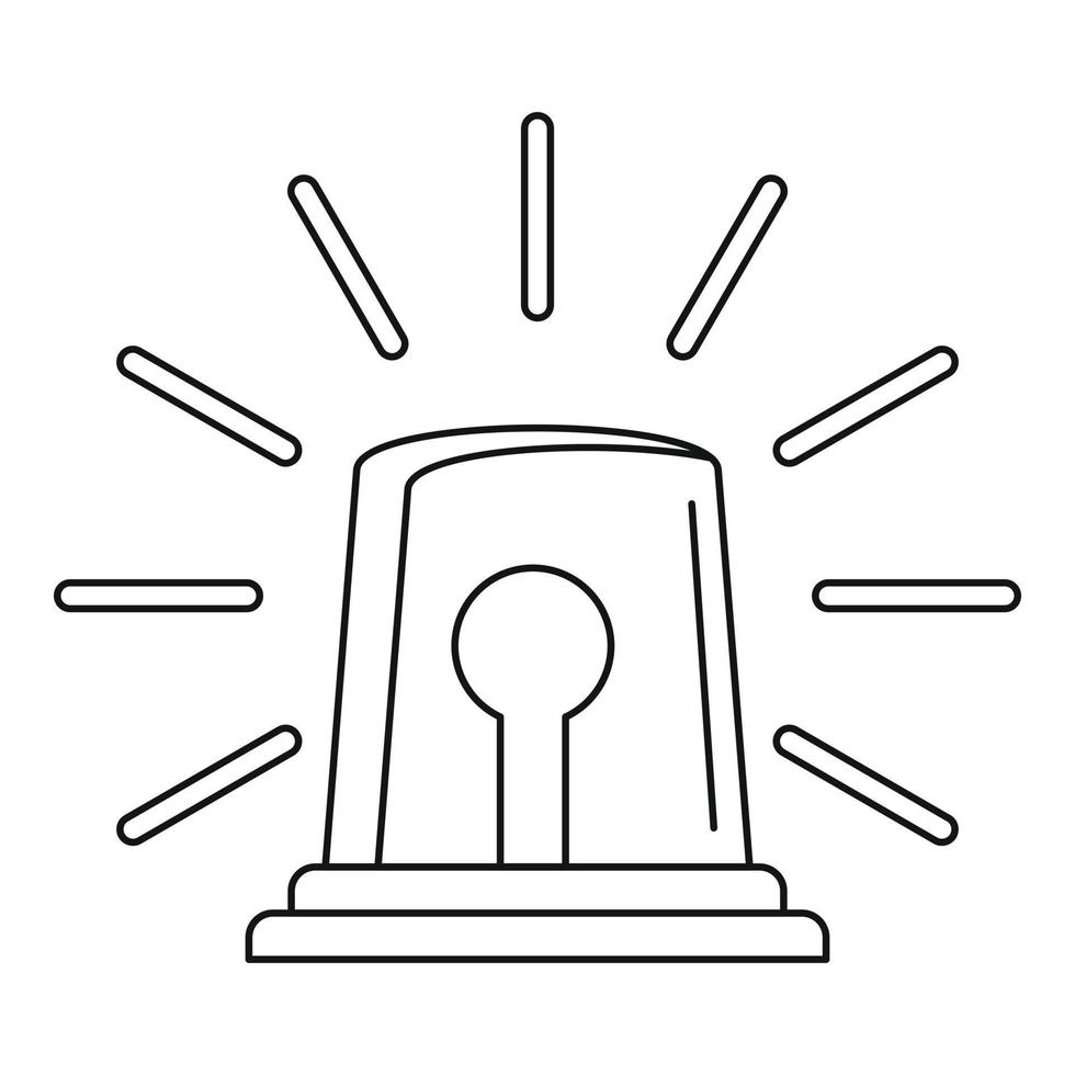 Alarm siren icon, outline style vector