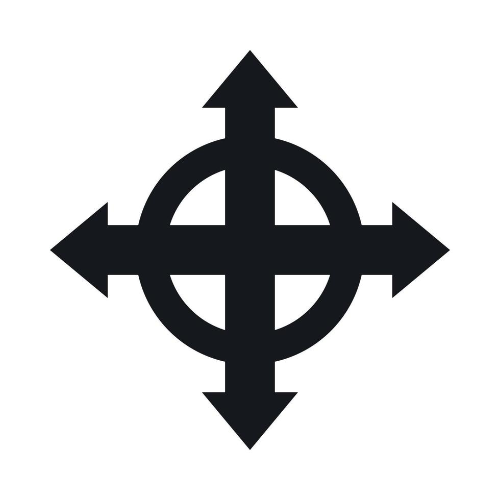 Arrows target icon, simple style vector