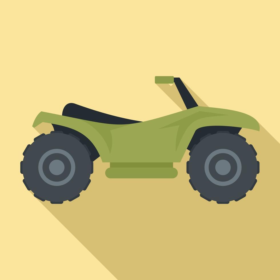 Terrain quad bike icon, flat style vector