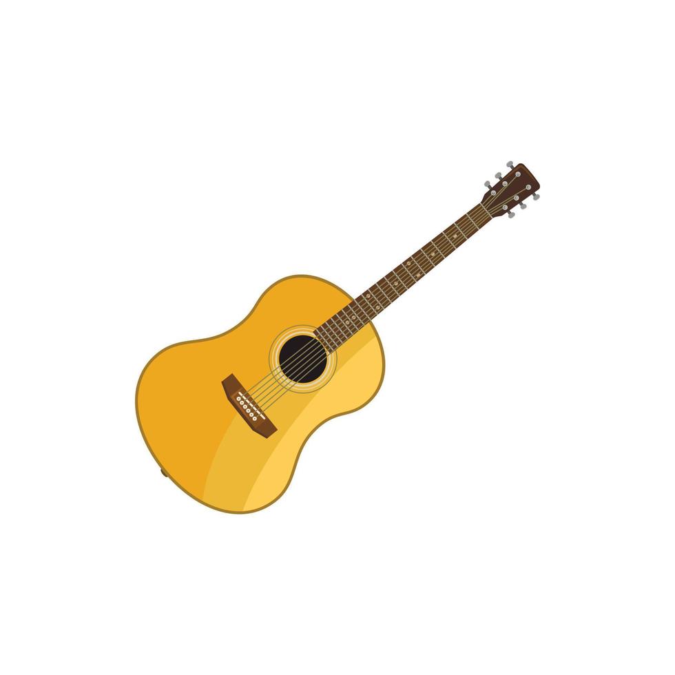 Classical guitar icon, cartoon style vector