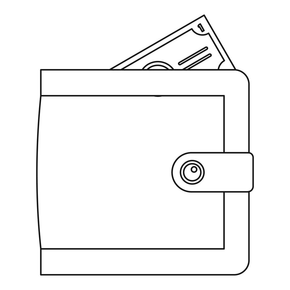 Big wallet icon, outline style. vector