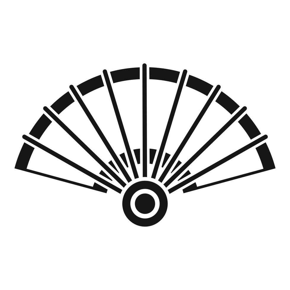 Open hand fan icon, simple style vector