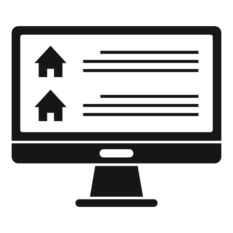 icono de agente inmobiliario en línea, estilo simple vector