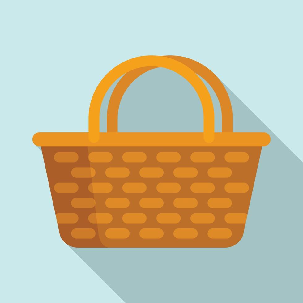 Easter wicker icon, flat style vector