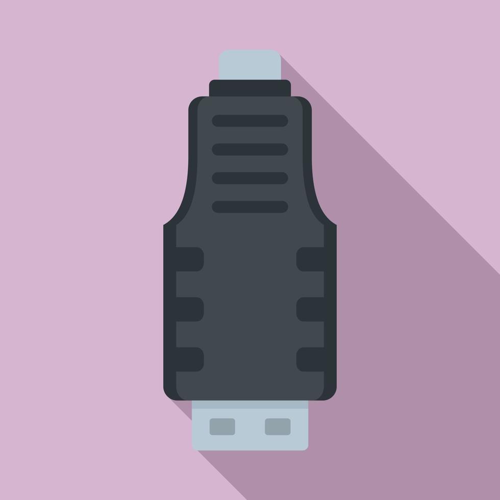 icono de adaptador micro usb, estilo plano vector