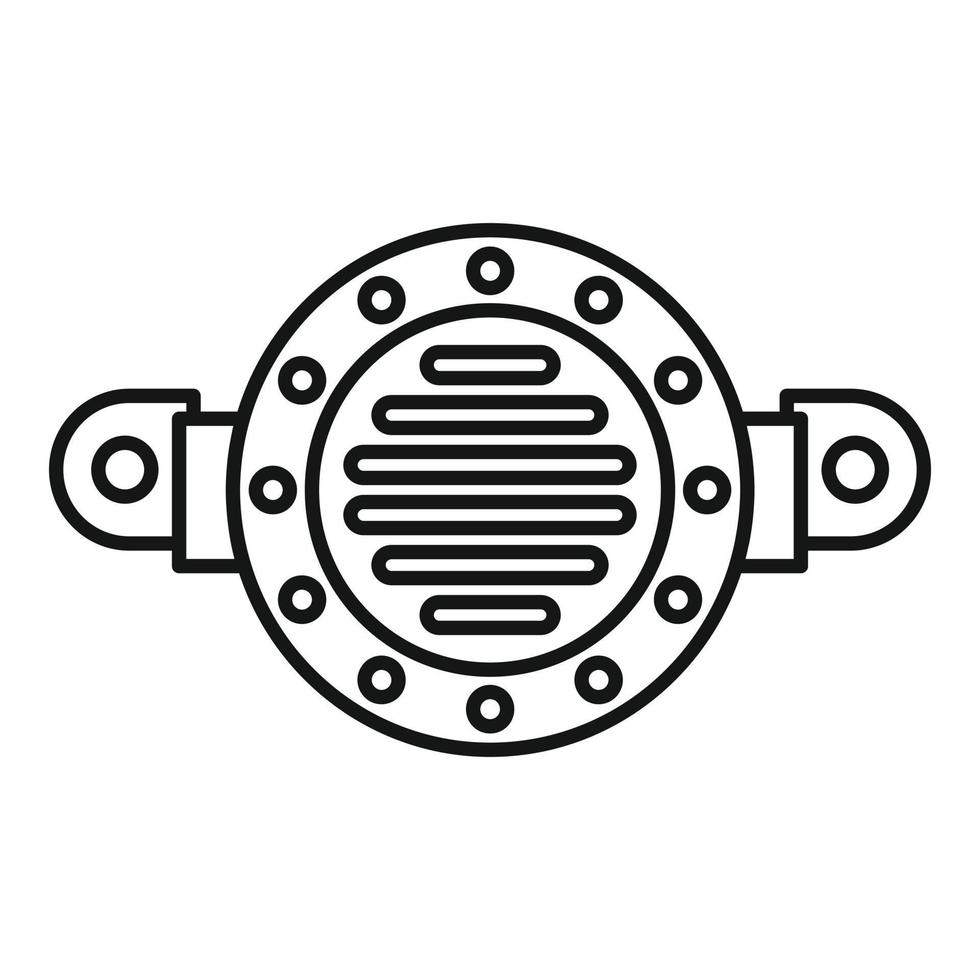 Old car horn icon, outline style vector