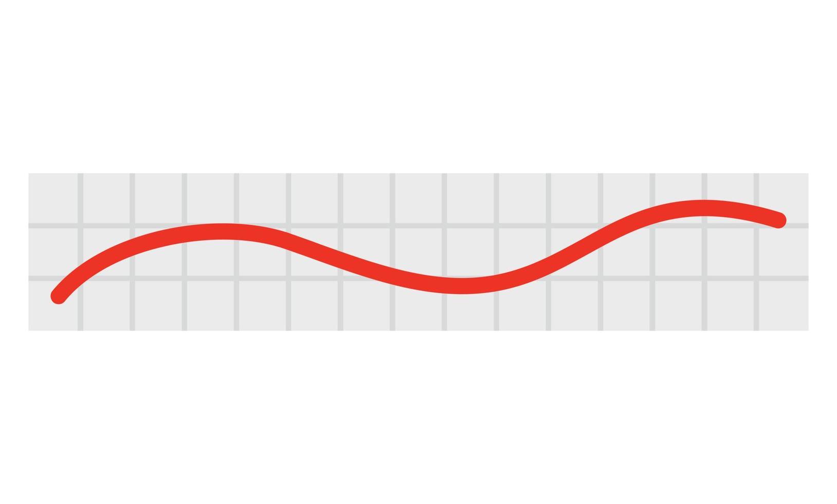 Red linear graph chart icon, flat style vector