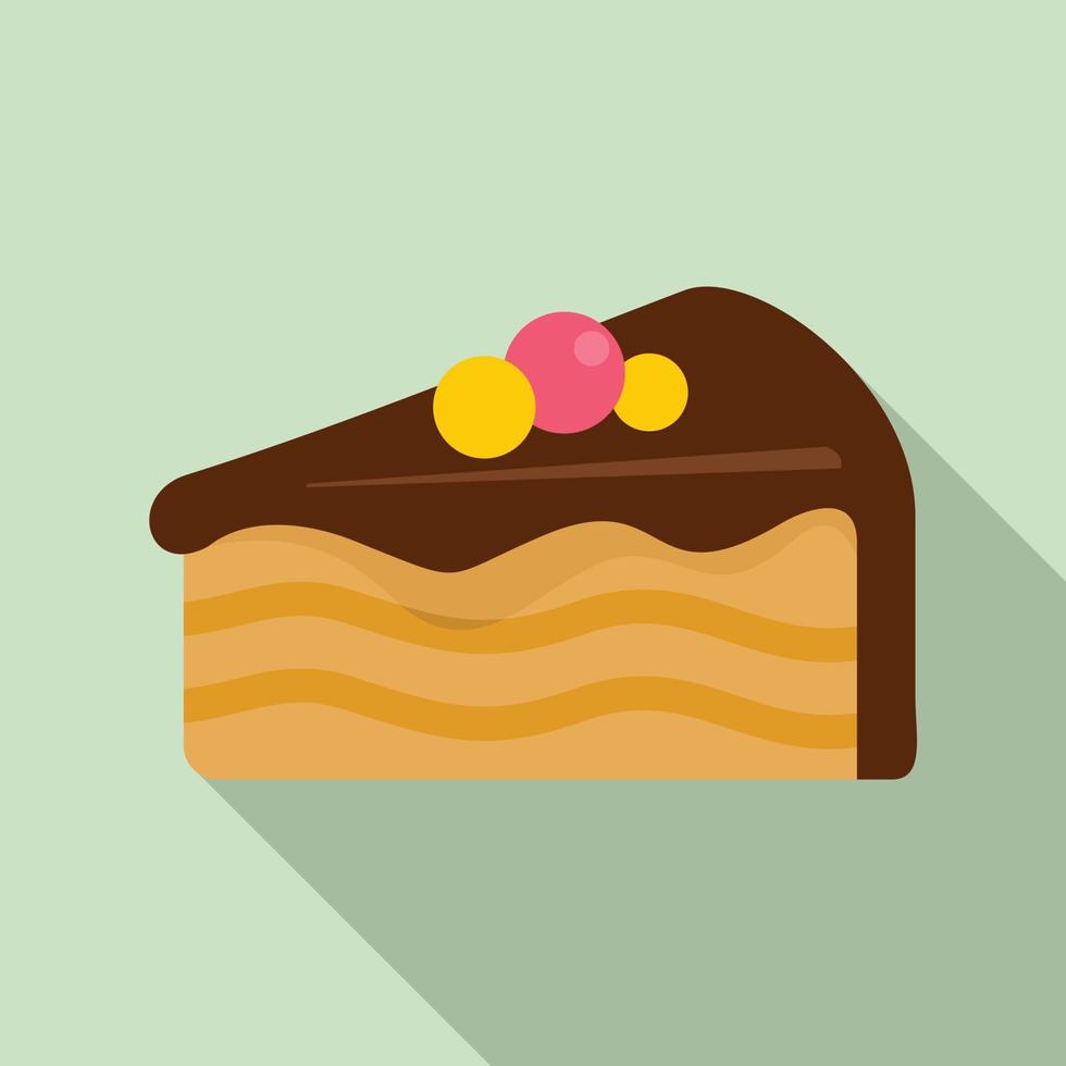 pedazo de pastel, icono, plano, estilo vector