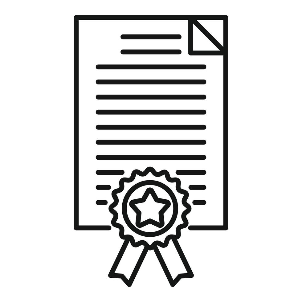 Diploma reputation icon, outline style vector