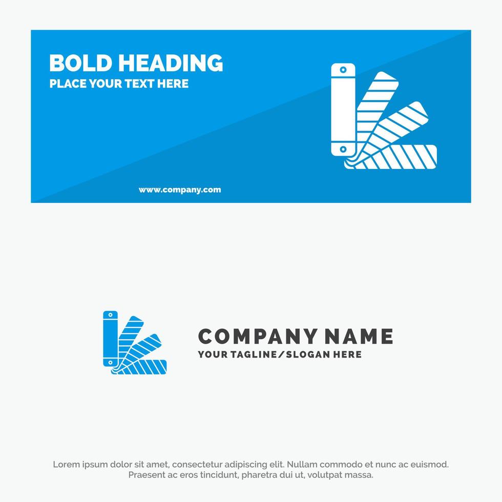 paleta de colores muestra de pantone icono sólido banner de sitio web y plantilla de logotipo de empresa vector