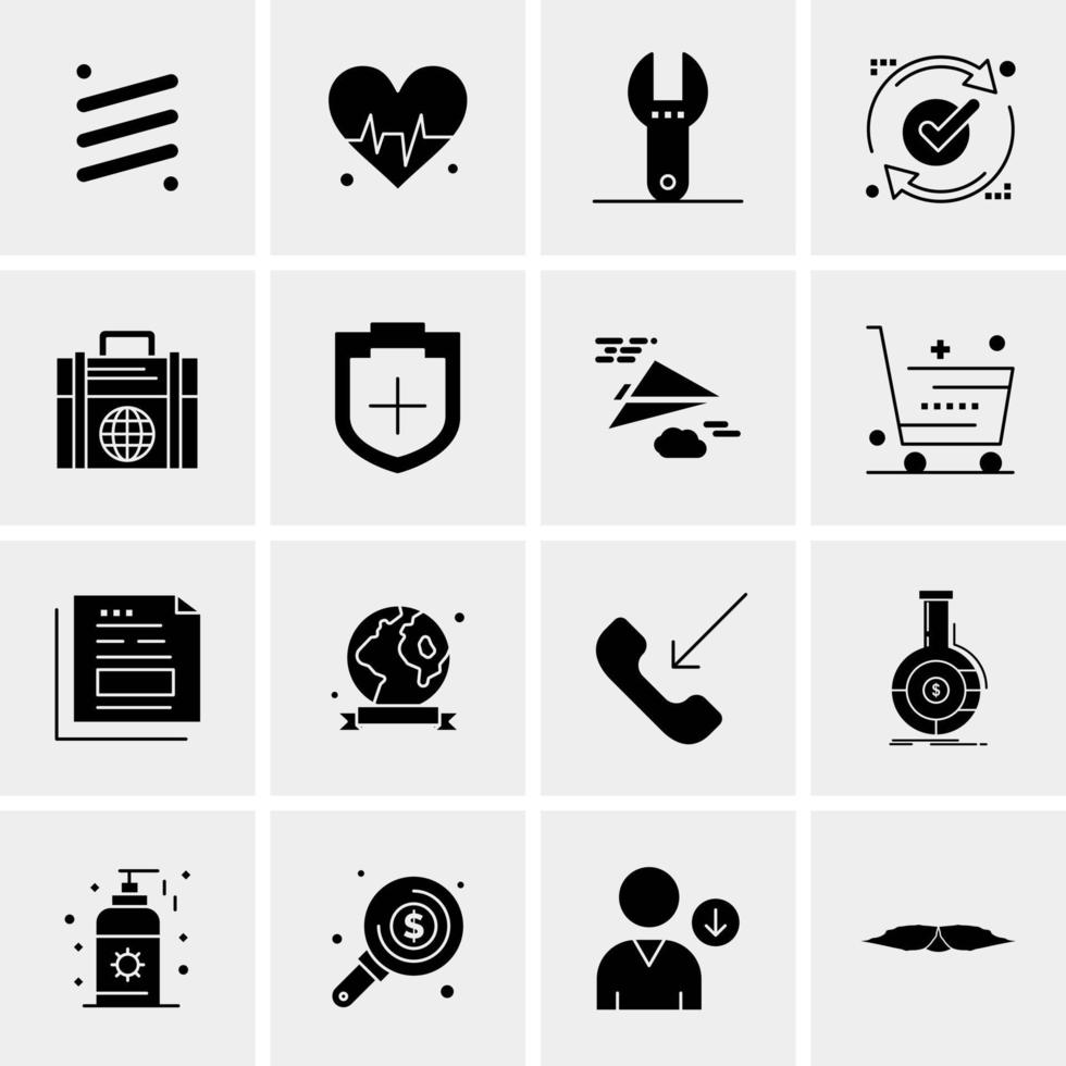 16 iconos de negocios universales vector ilustración de icono creativo para usar en proyectos relacionados con la web y dispositivos móviles