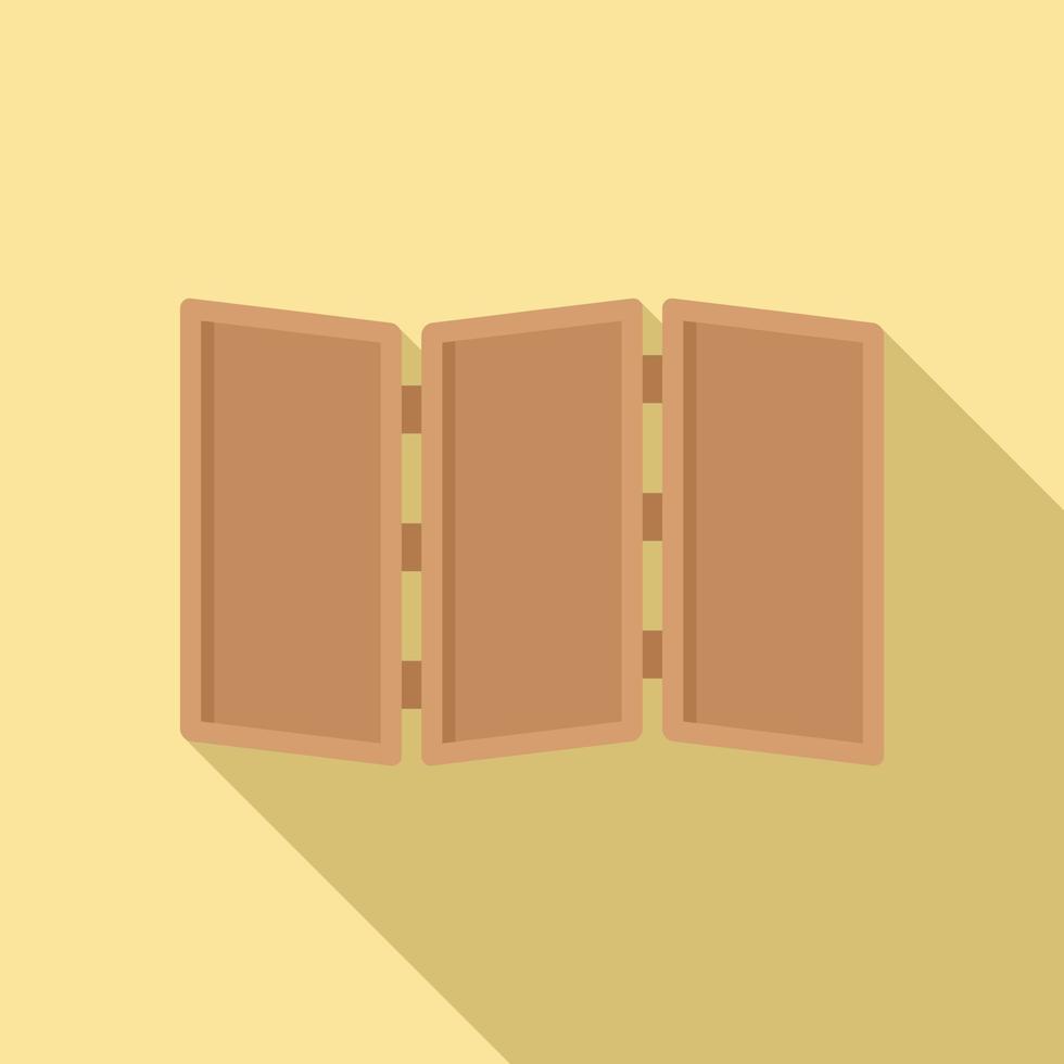 Folding wood wall icon, flat style vector