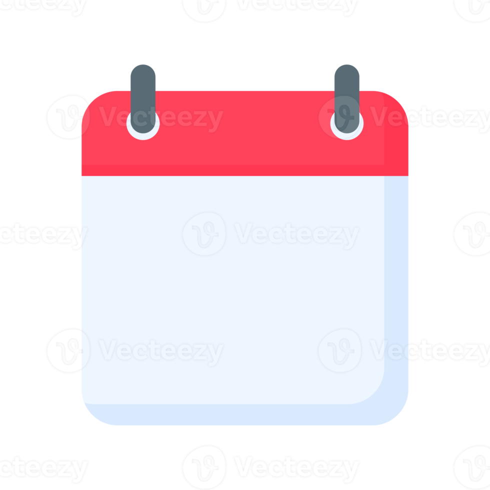 Calendar icon. A red calendar for reminders of appointments and important festivals in the year. png