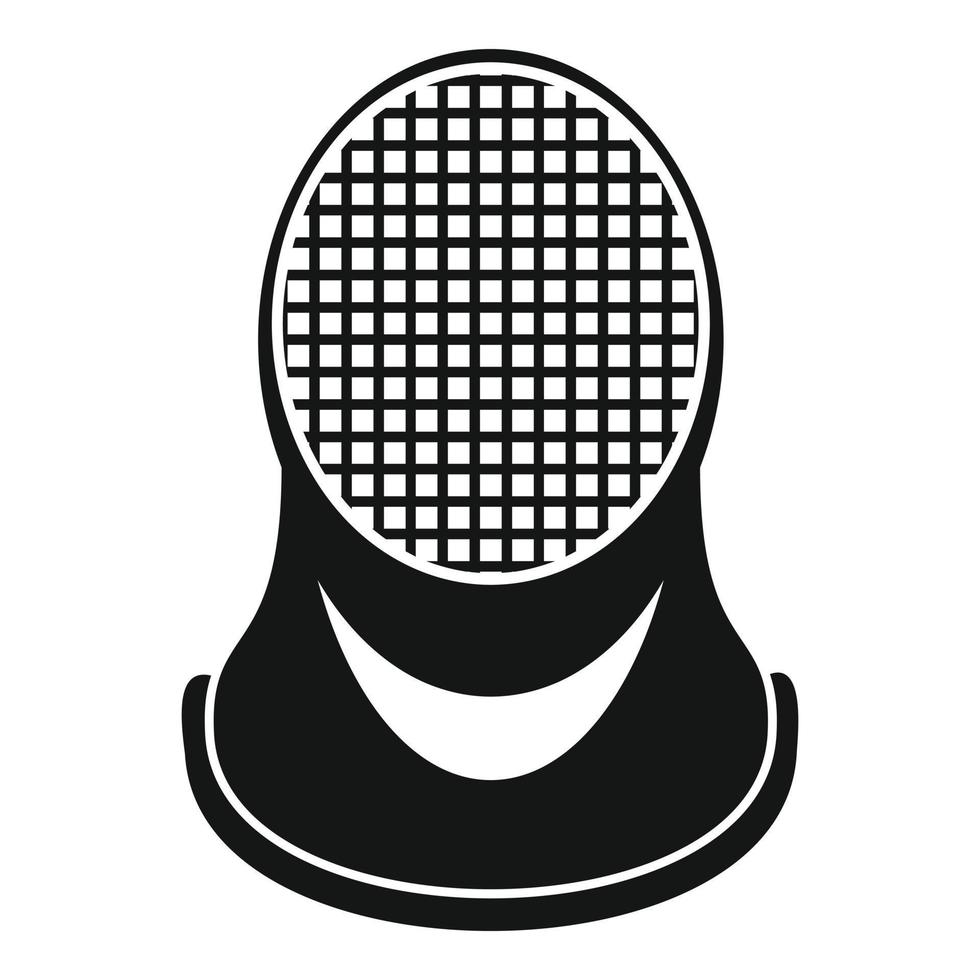 icono de casco de esgrima, estilo simple vector