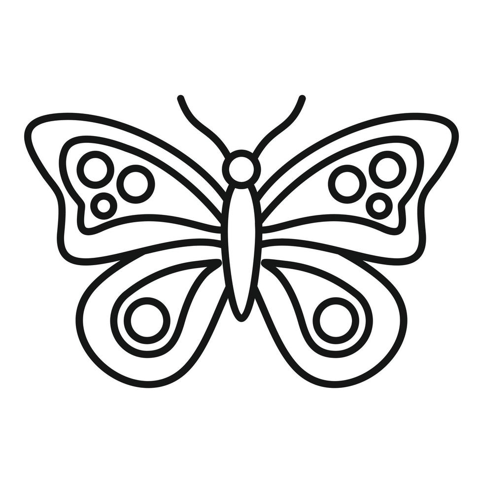 Exotic butterfly icon, outline style vector
