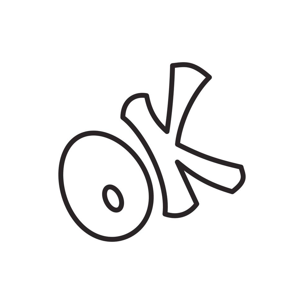 Word ok icon, outline style vector