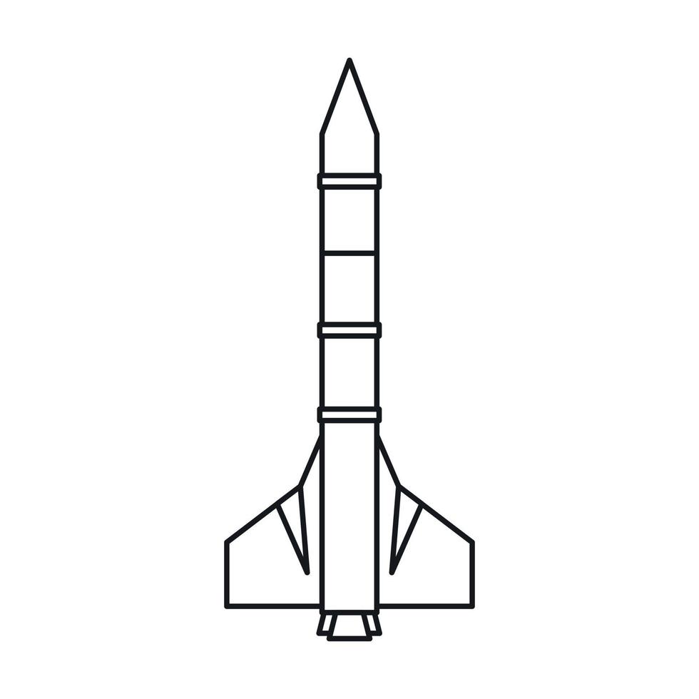 Missile rocket icon in outline style vector