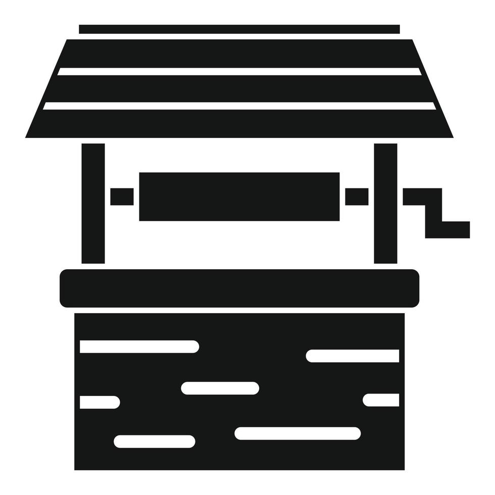 Garden water well icon, simple style vector