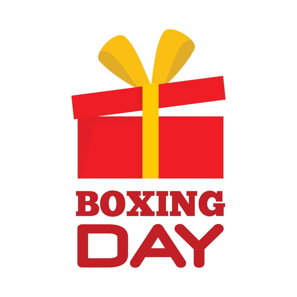 Boxing day sale logo set, flat style vector