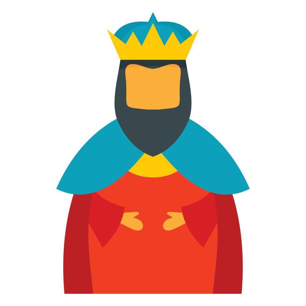 icono del rey de la epifanía cristiana, estilo plano vector