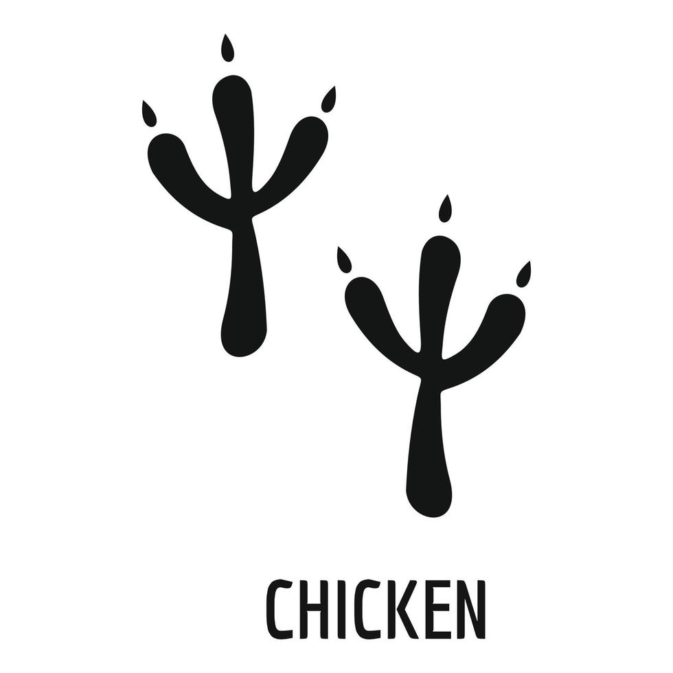 icono de paso de pollo, estilo simple. vector