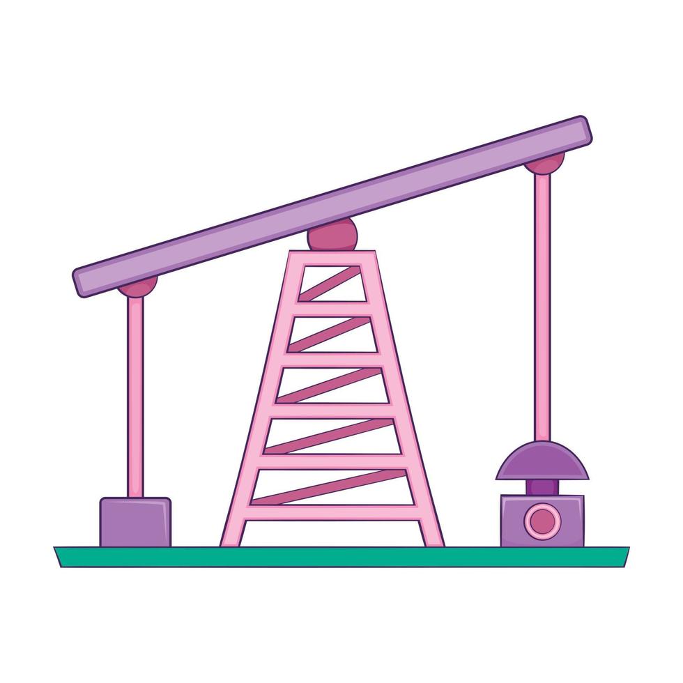 icono de plataforma petrolera, estilo de dibujos animados vector