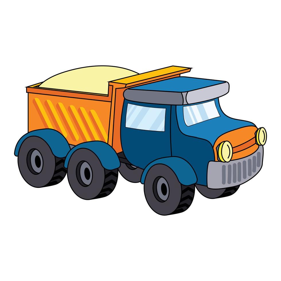 Cargo truck icon, cartoon style vector