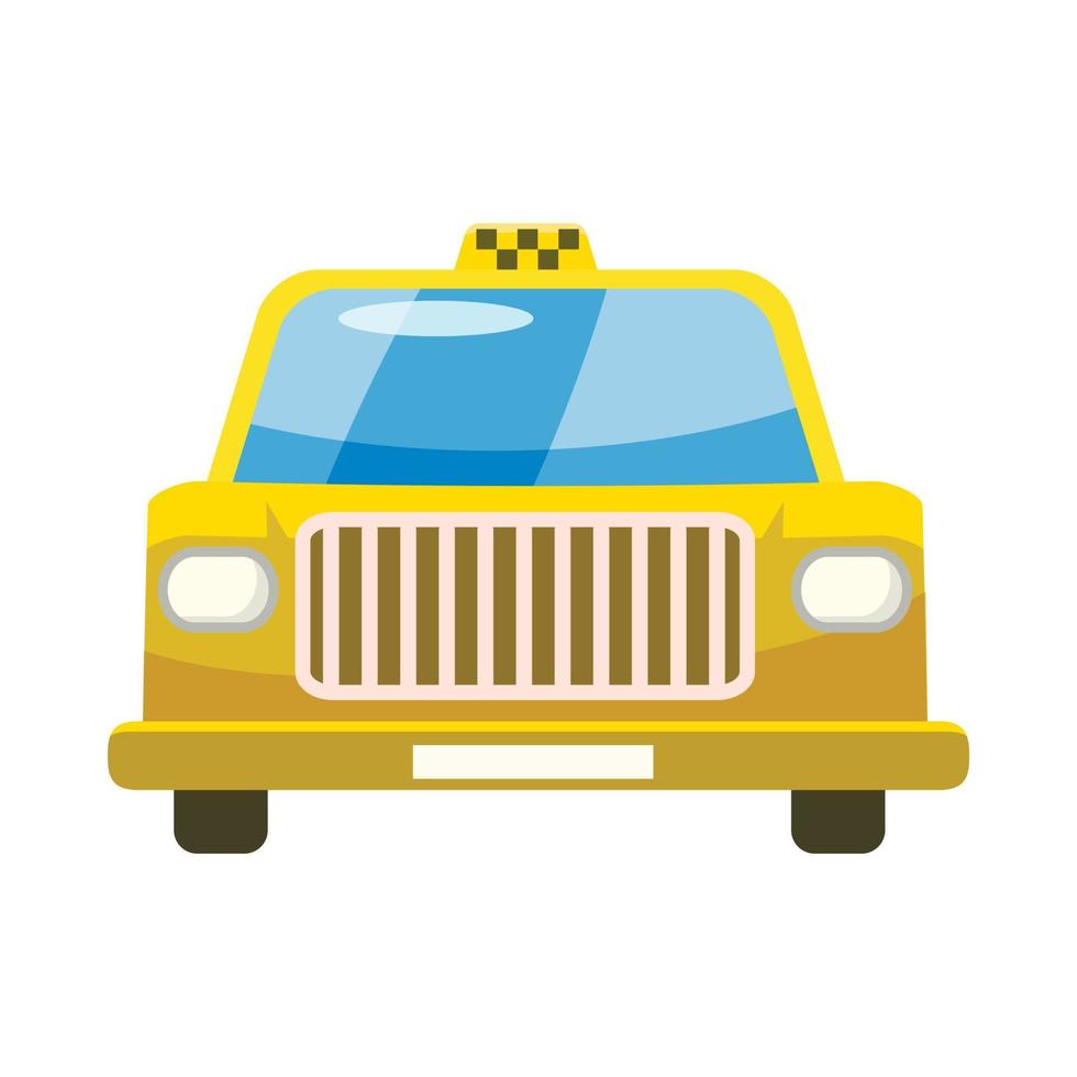 icono de coche de taxi en estilo de dibujos animados vector