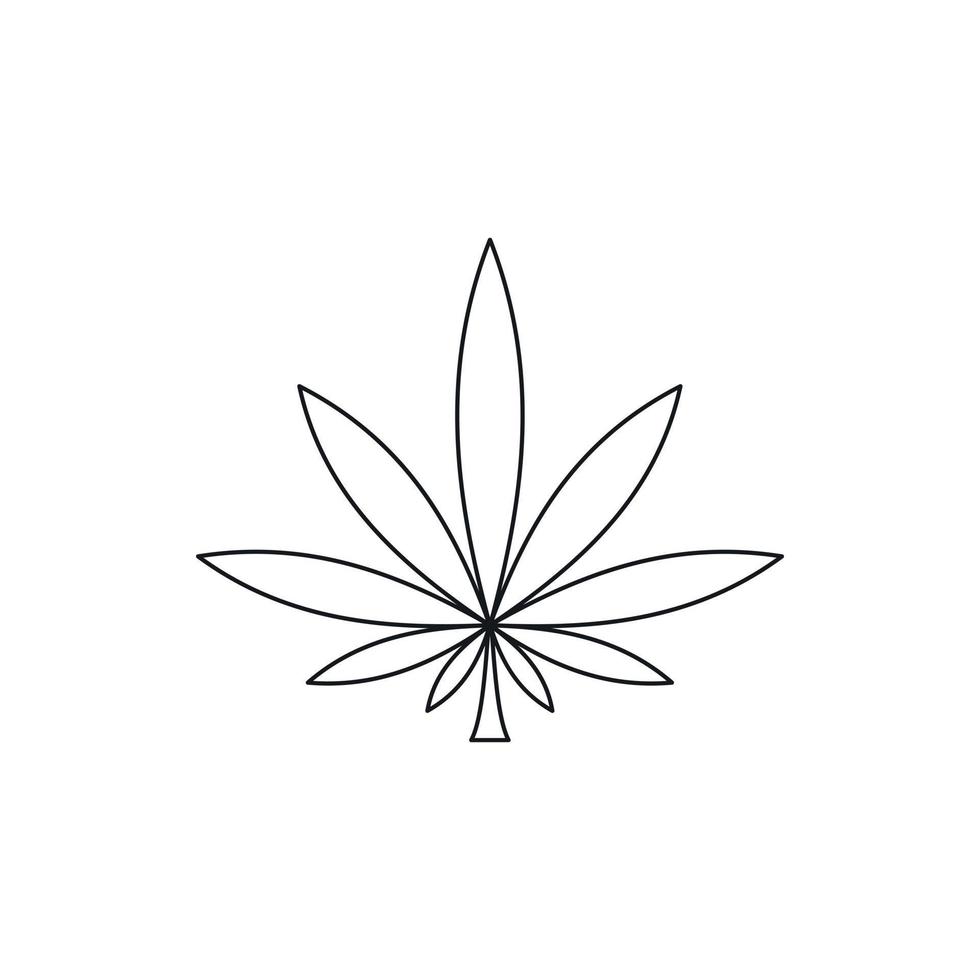 Cannabis leaf icon, outline style vector