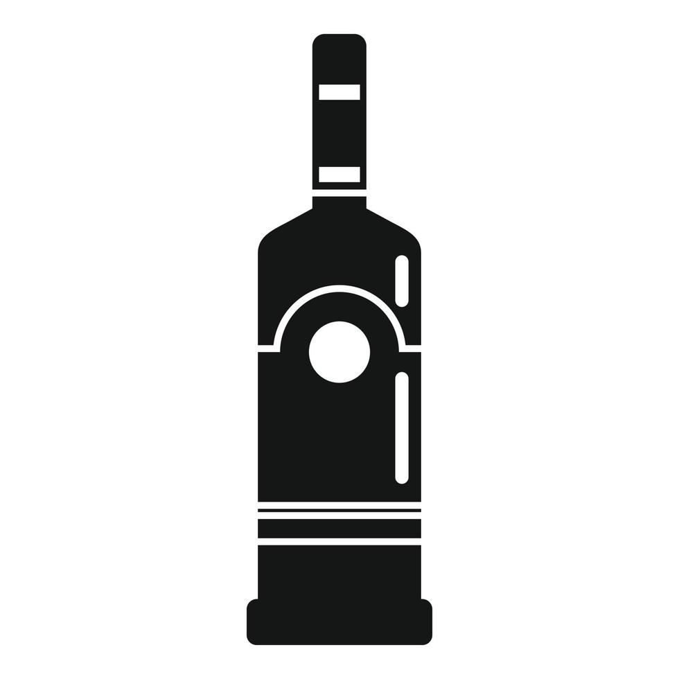 Duty free vodka bottle icon, simple style vector