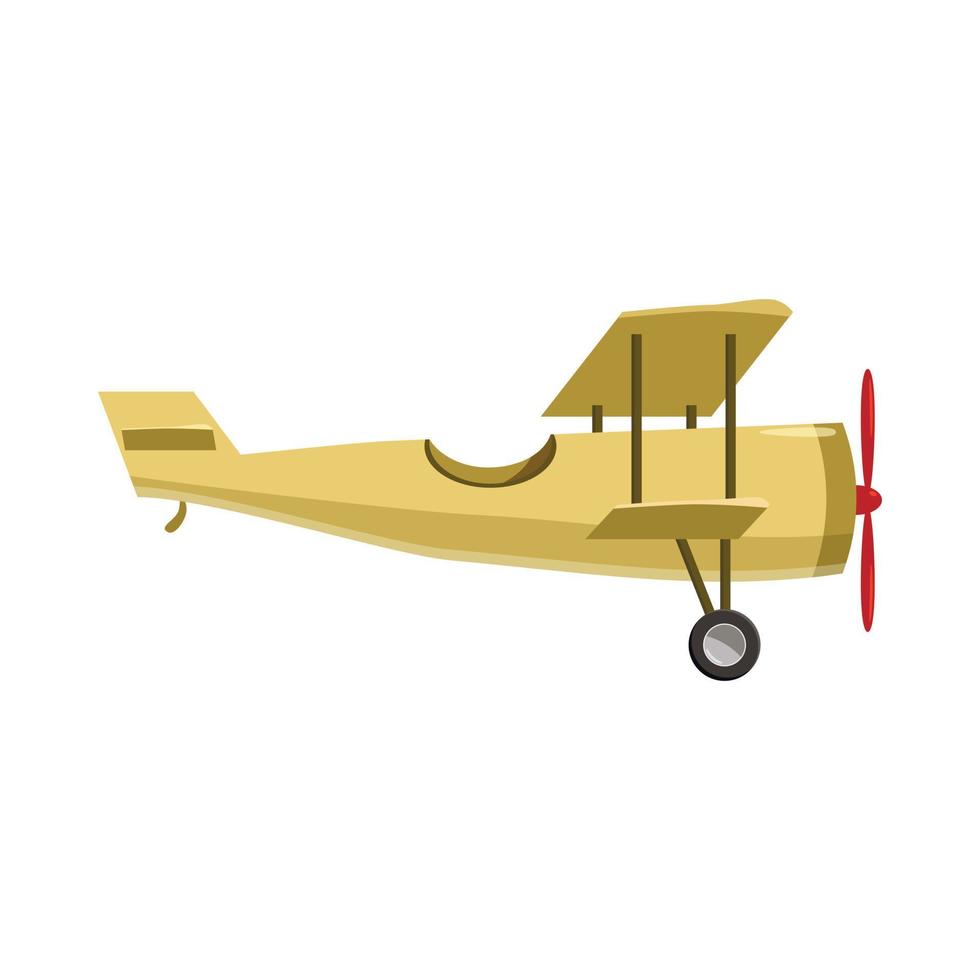 Biplane icon, cartoon style vector