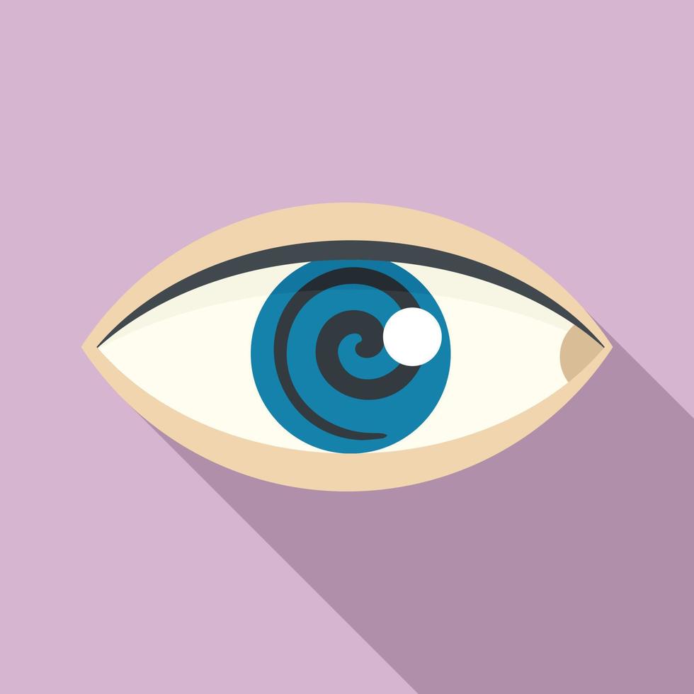 Magic eye hypnosis icon, flat style vector