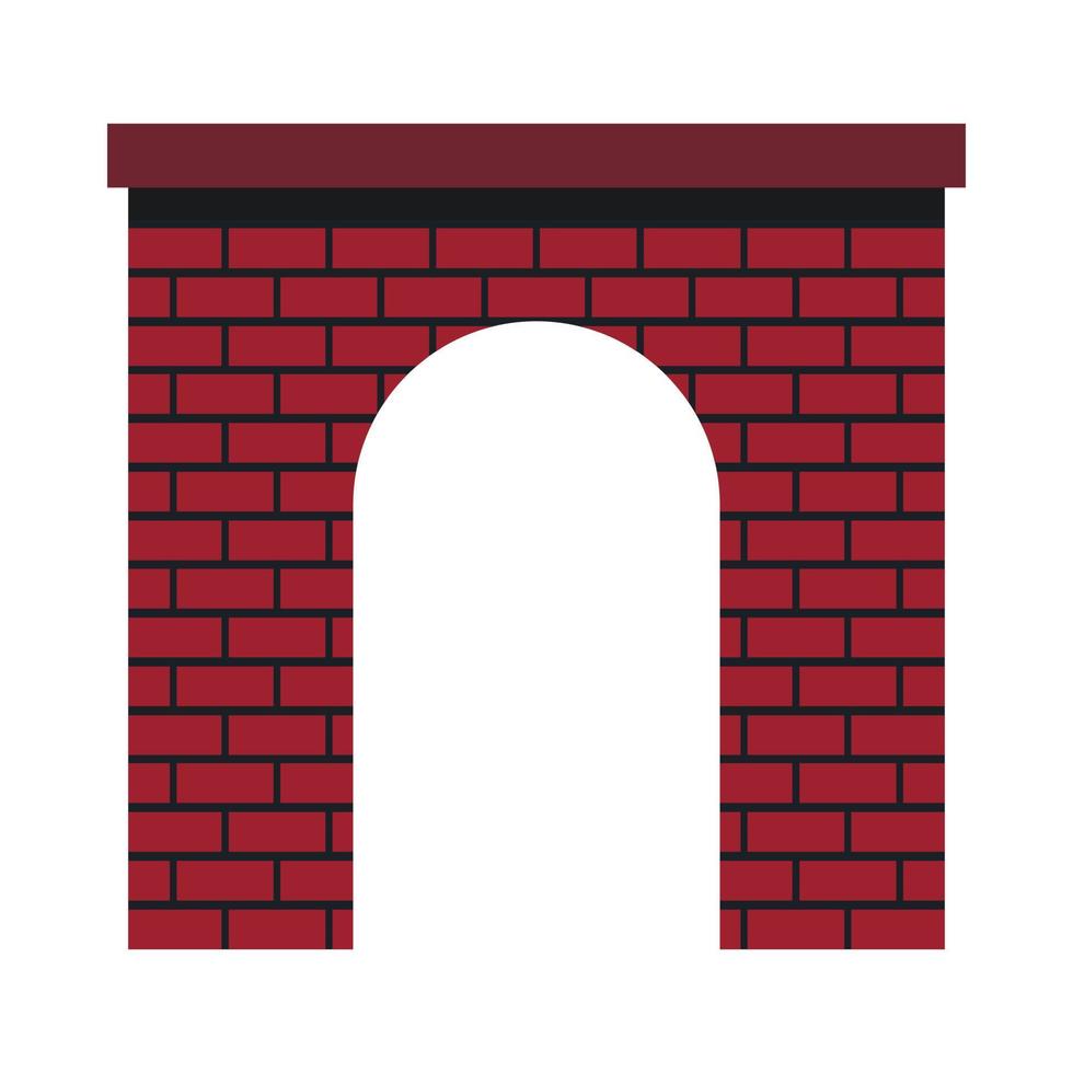 icono de arco de ladrillo, estilo plano vector