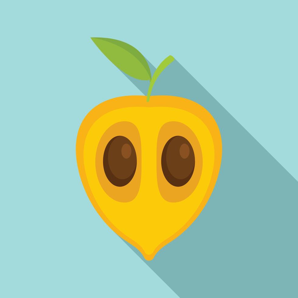 Exotic guava icon, flat style vector