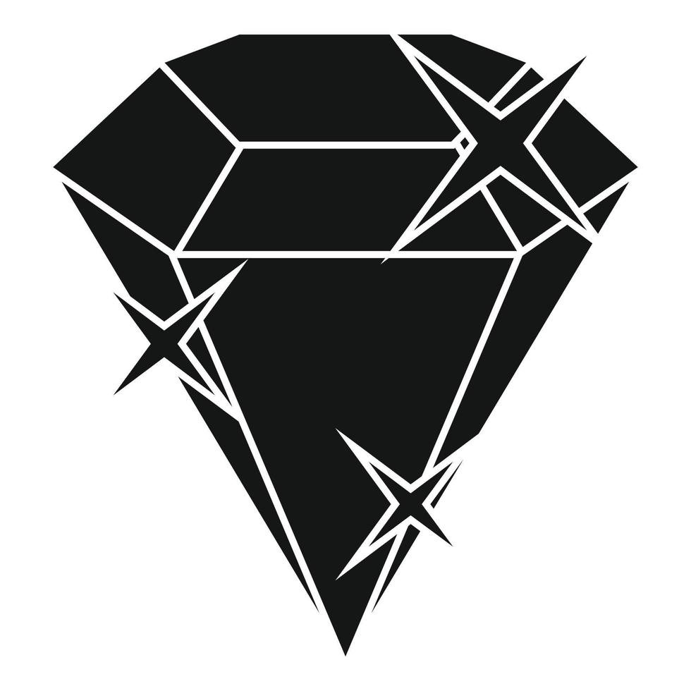 Diamond icon, simple style vector