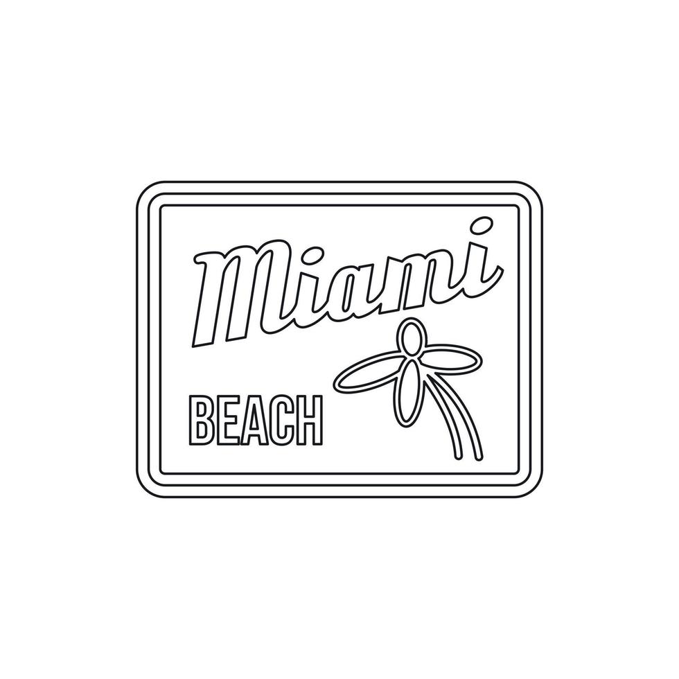 icono de la playa de miami, estilo de esquema vector