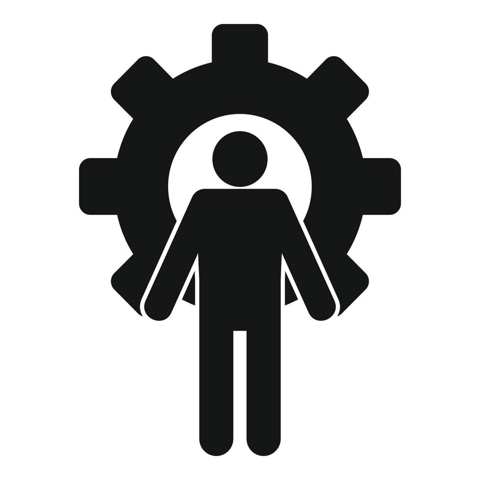 Gear wheel admin icon, simple style vector