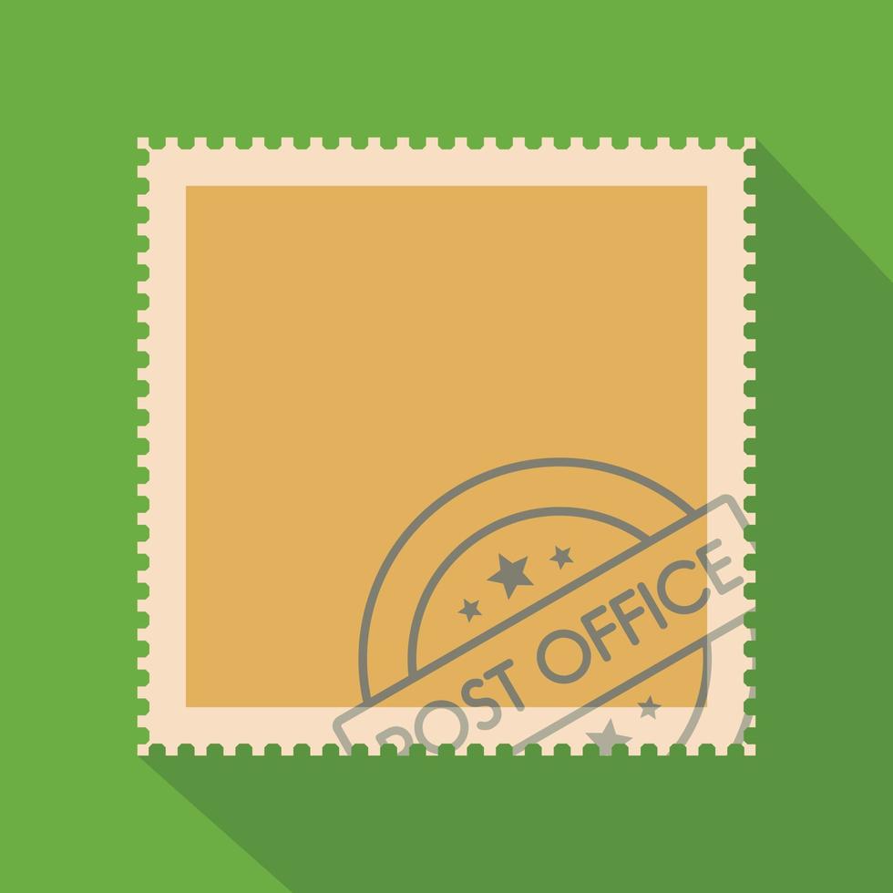 Postage stamp with seal icon, flat style vector