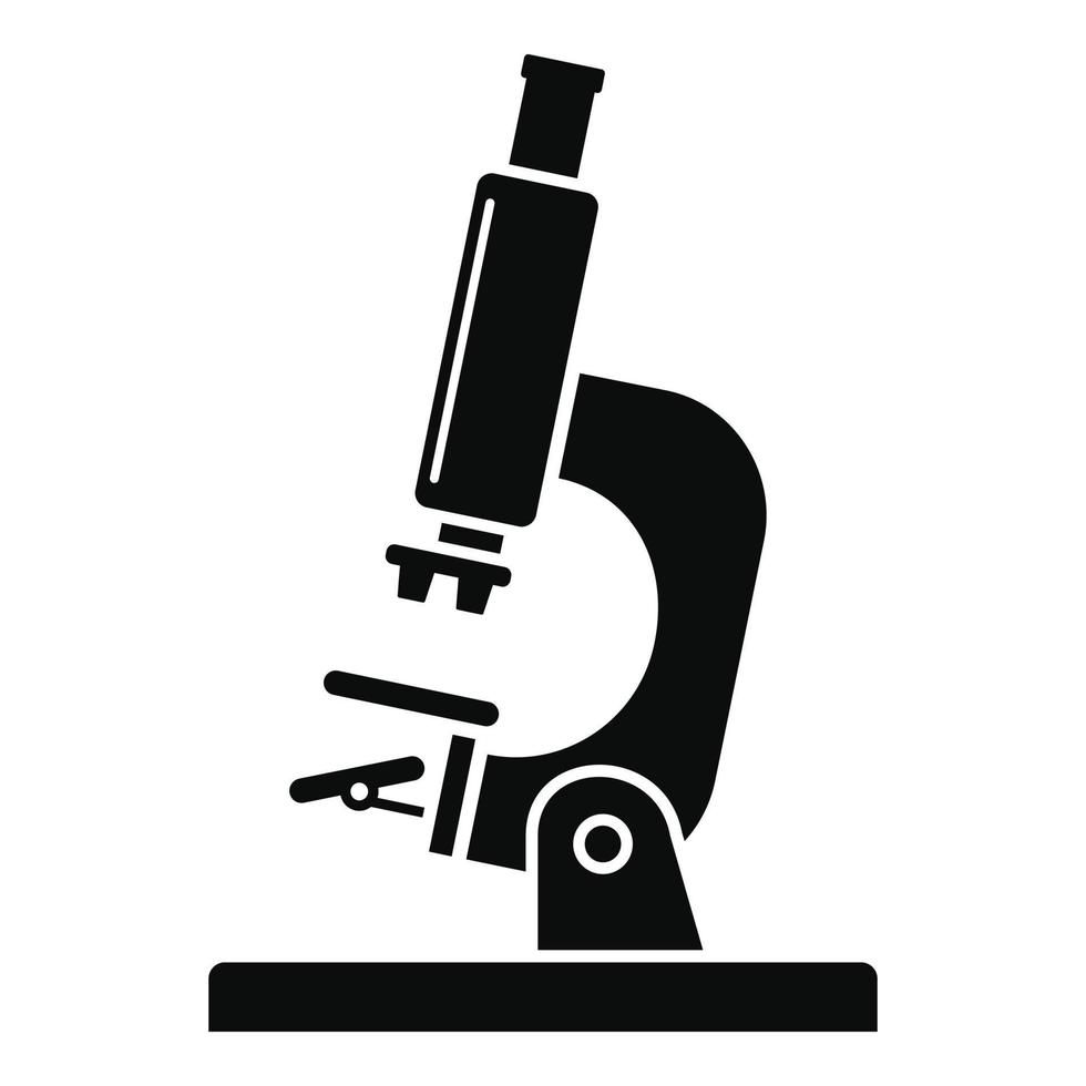 icono de microscopio de laboratorio, estilo simple vector