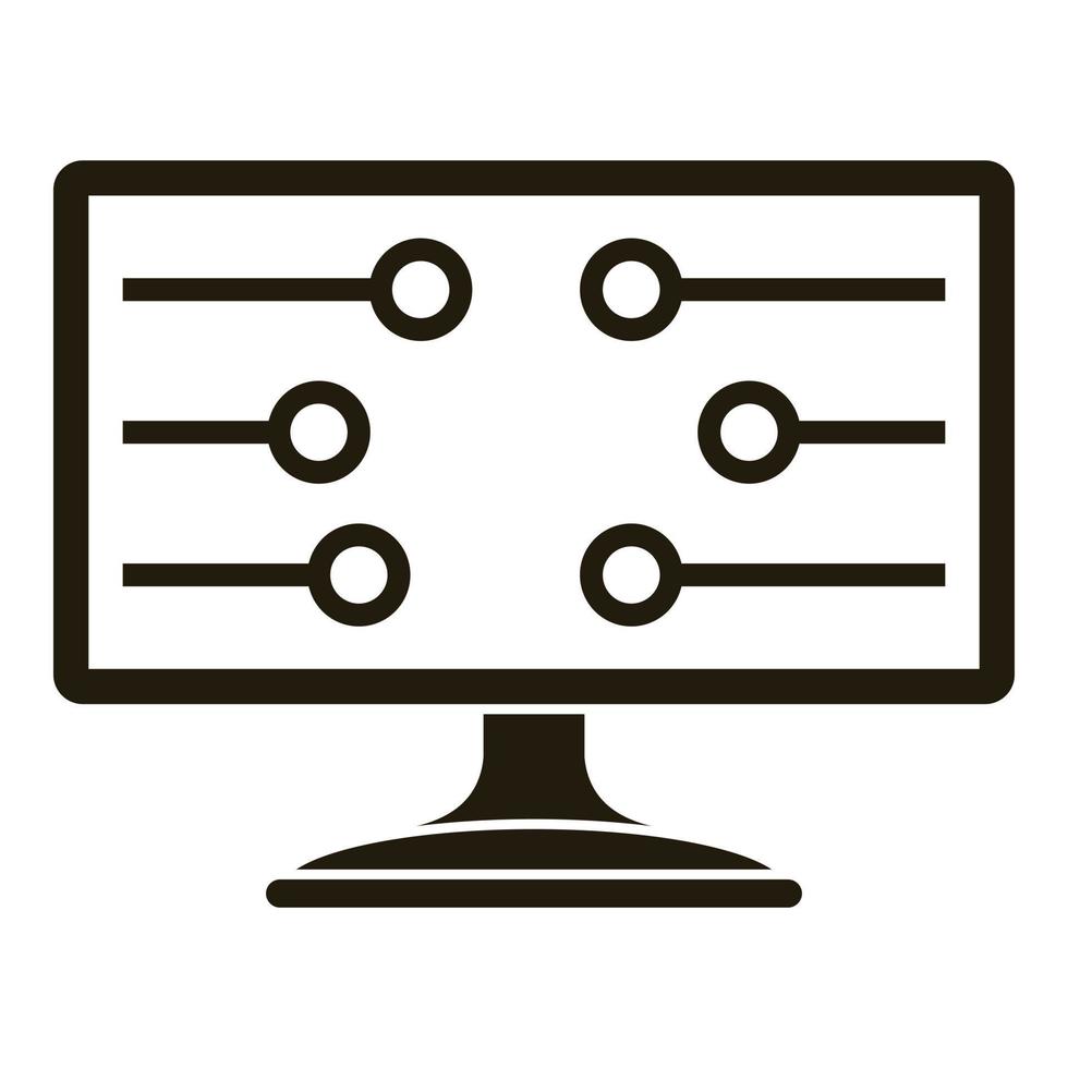 Smart home monitor icon, simple style vector