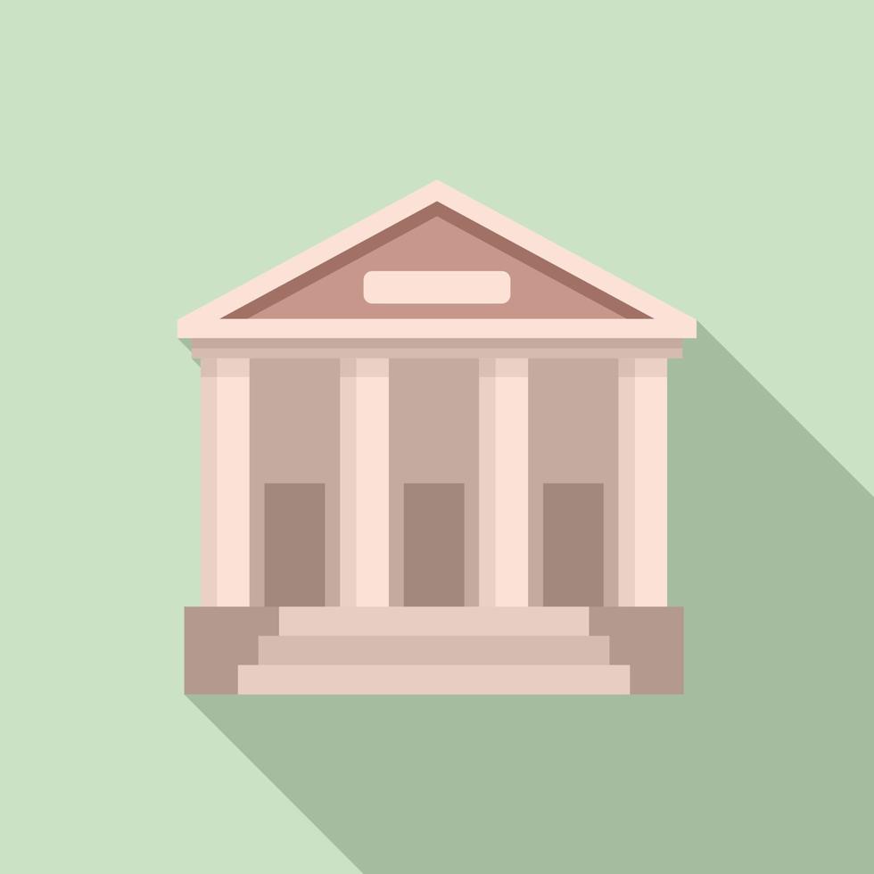 Judge building icon, flat style vector