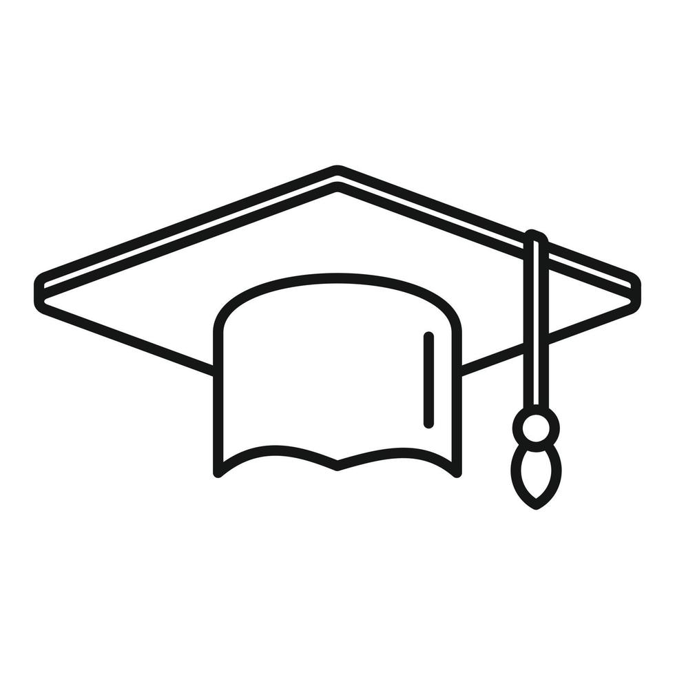 Prosecutor graduation hat icon, outline style vector