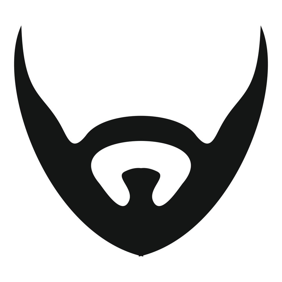 Short beard icon, simple style. vector