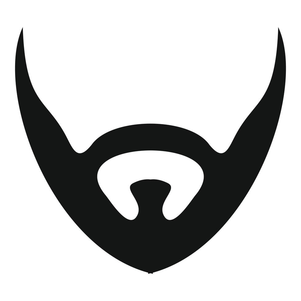 Short beard icon, simple style. vector