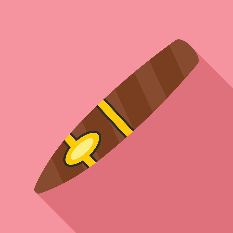 cigarro de nicotina de cuba icono, estilo plano vector