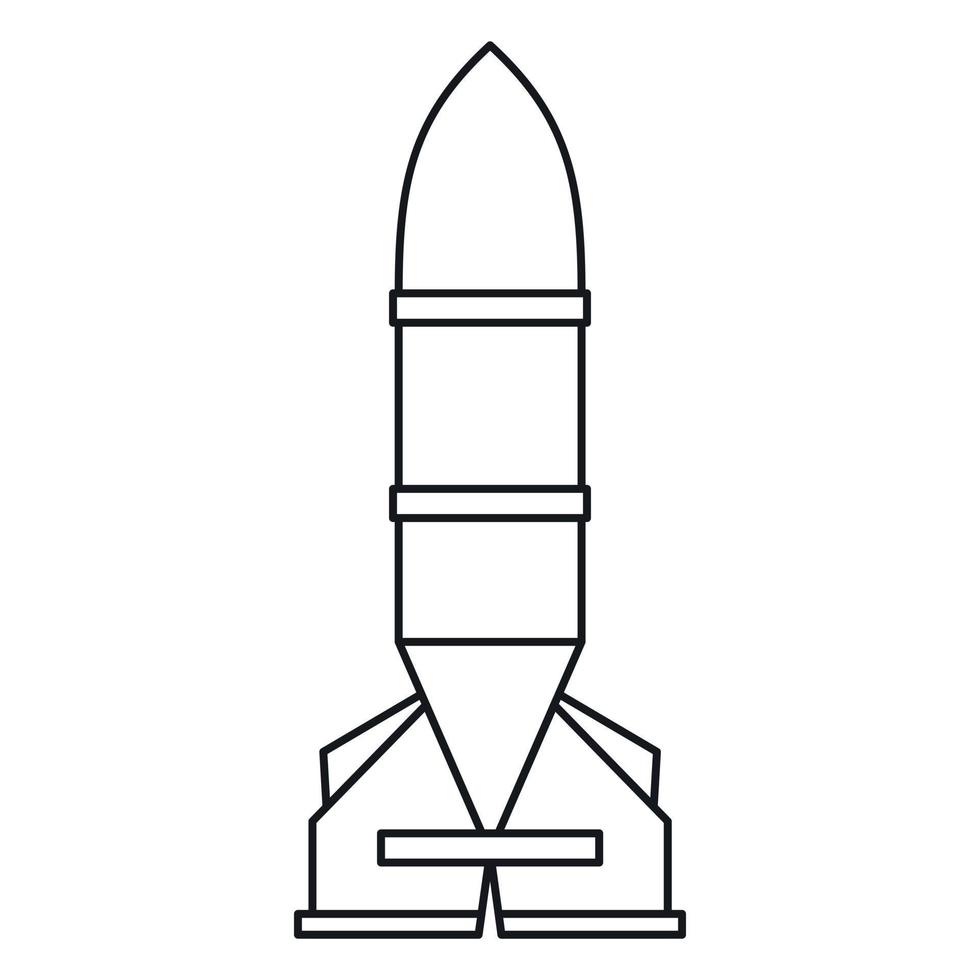 Rocket icon in outline style vector