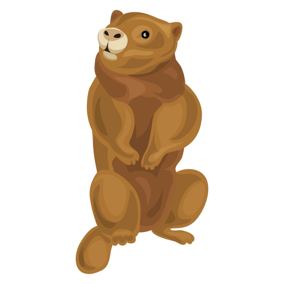 Beaver icon, cartoon style vector
